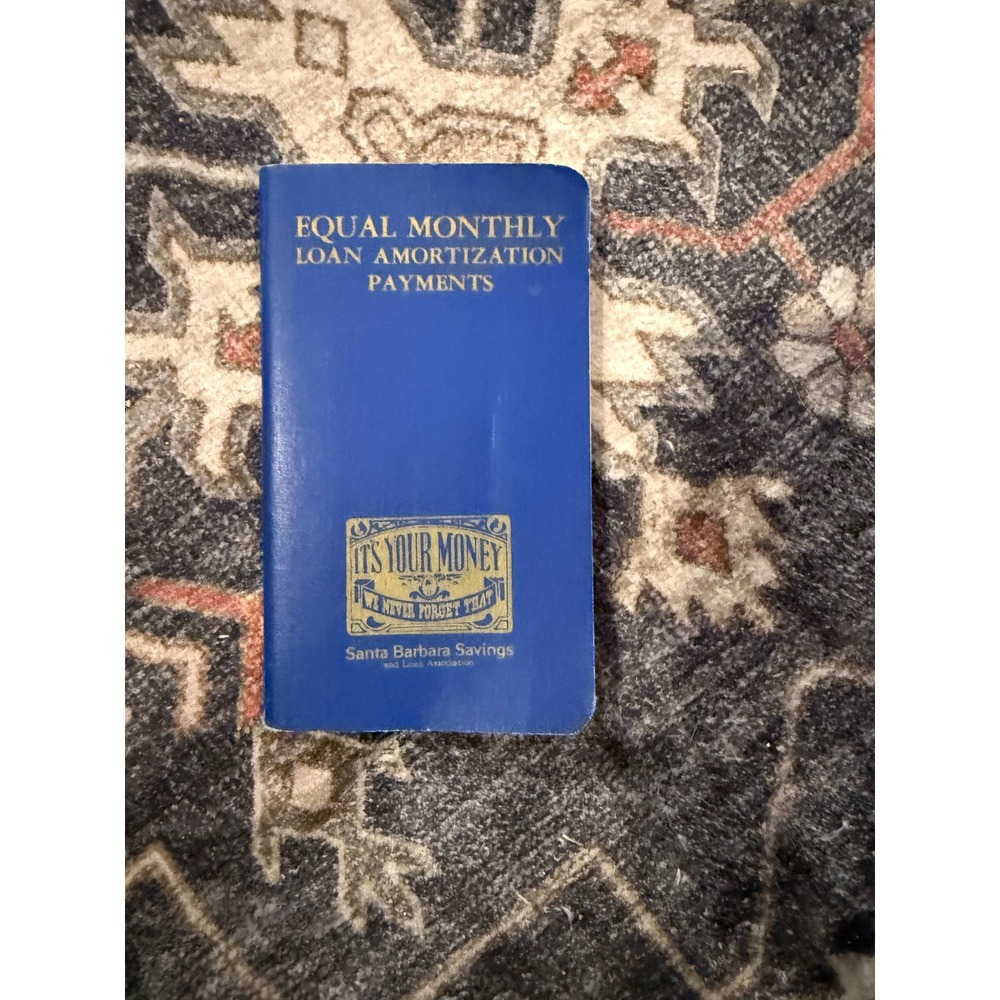 Vintage Loan Amortization Payments Booklet Santa Barbara Savings Financial Pub
